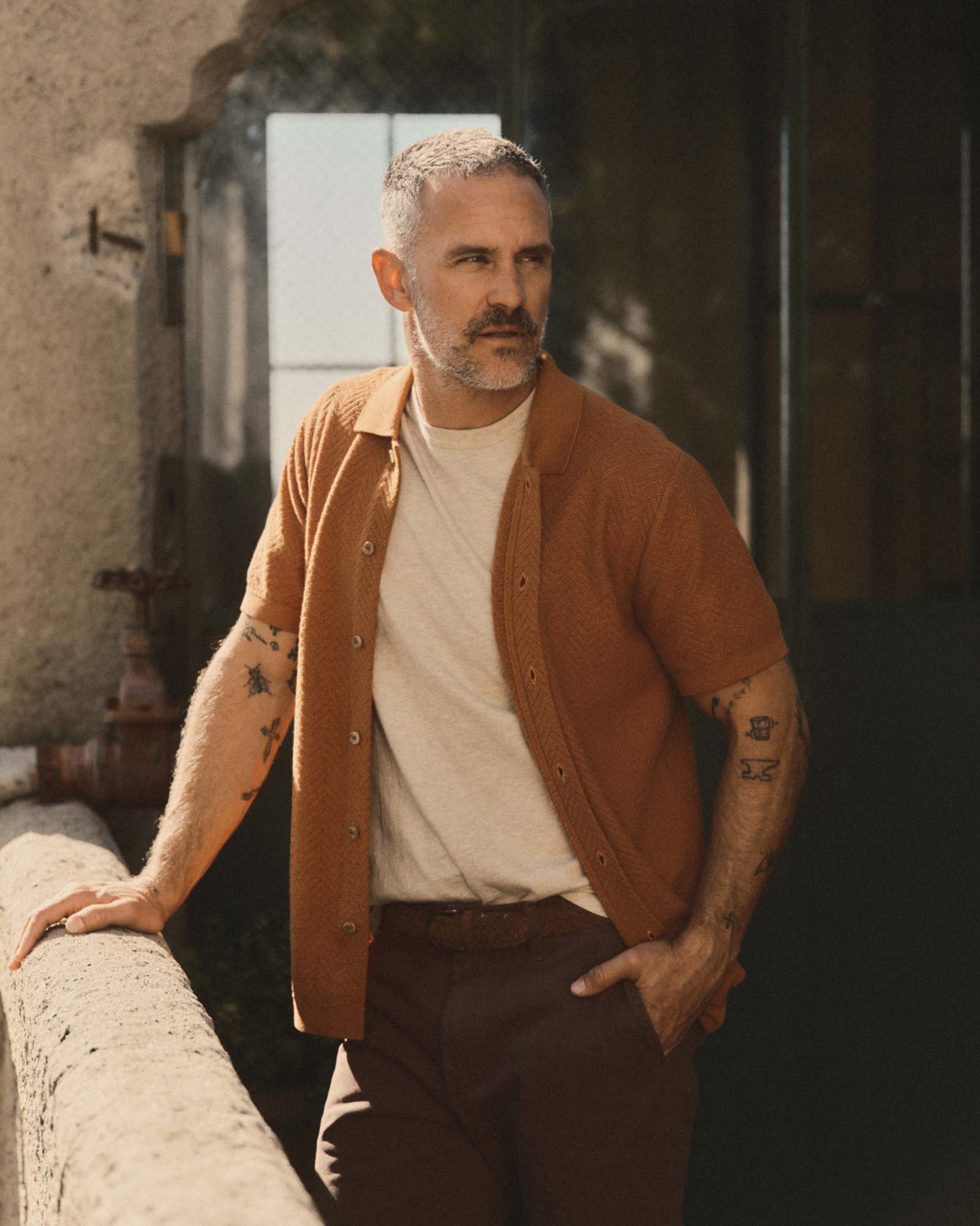 The Button Down Polo in Desert Herringbone - Image 2