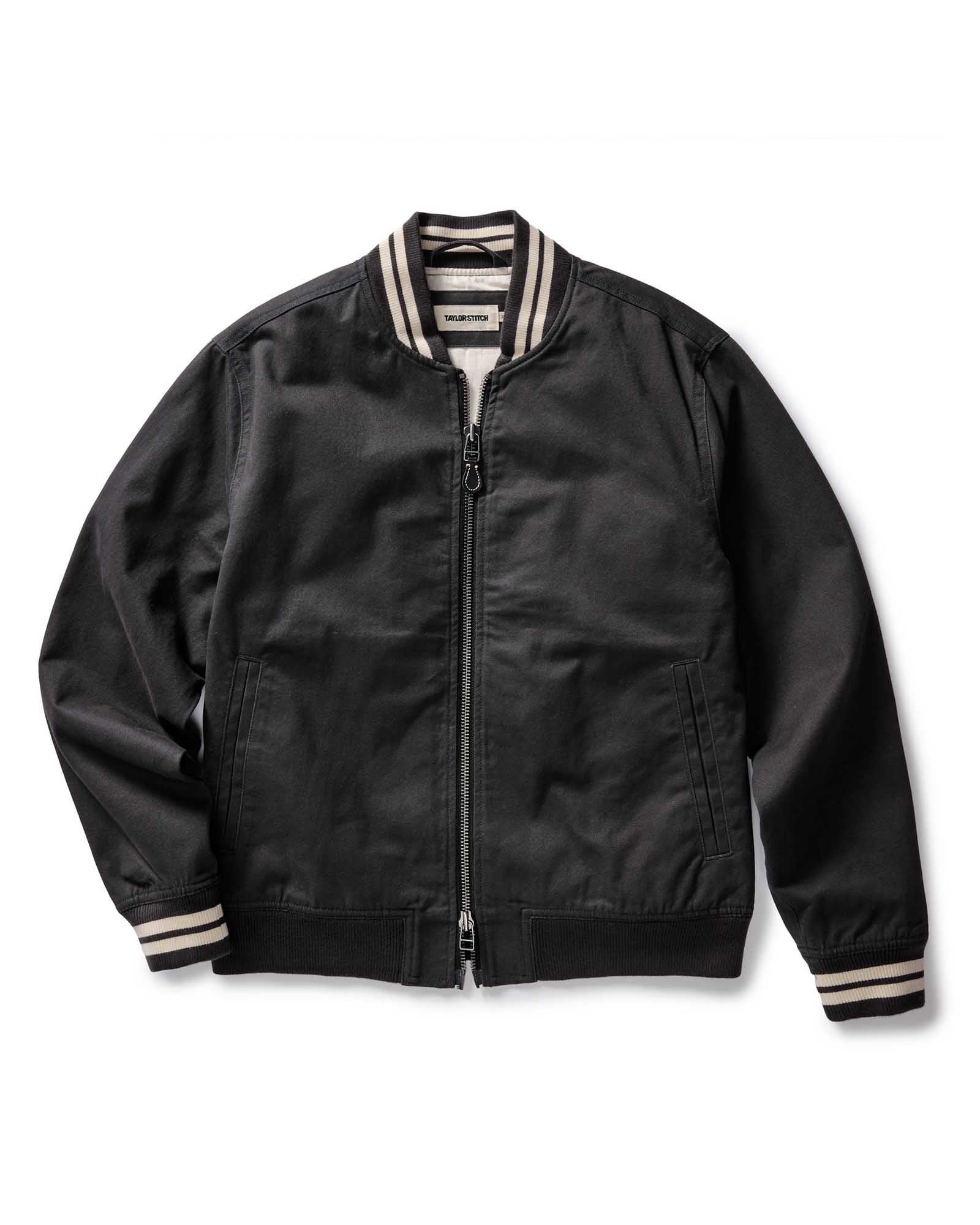 The Speedway Bomber in Organic Faded Black Twill